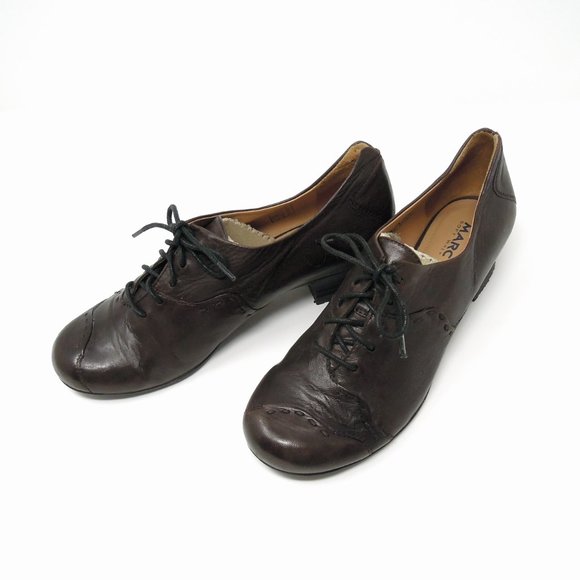 EU Size 37 MARC Soft Walk Brown Leather Lace Up Flats - Picture 3 of 6